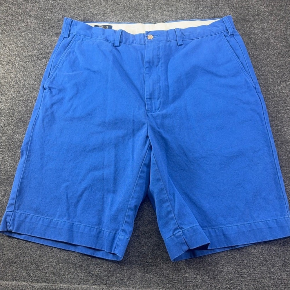 Polo Ralph Lauren Mens Royal Blue Chino Shorts Size 38T Big & Tall Cotton Twill